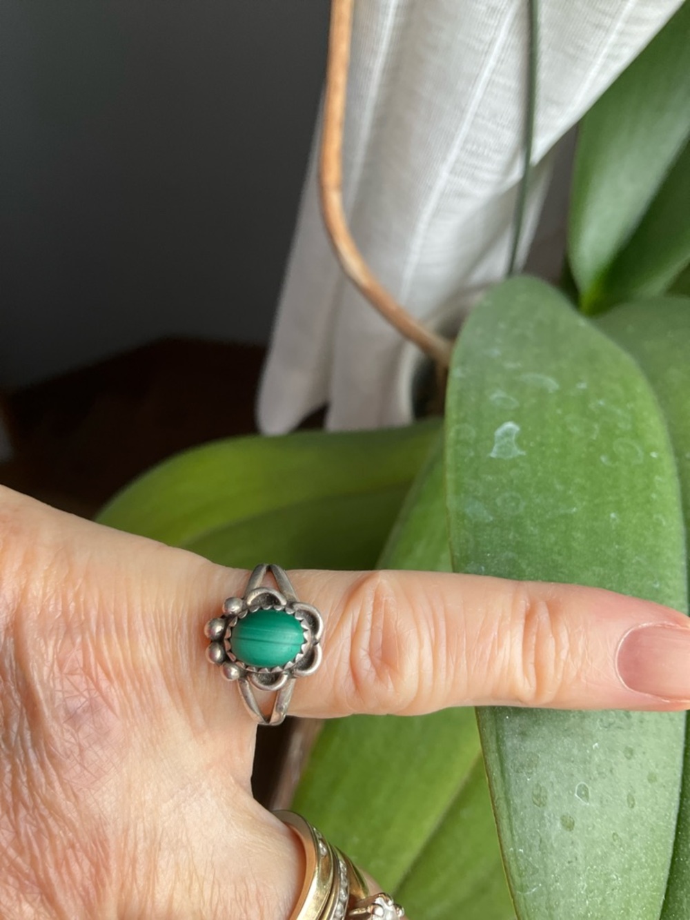 Vintage malachite Native ring - Picture 9 of 10